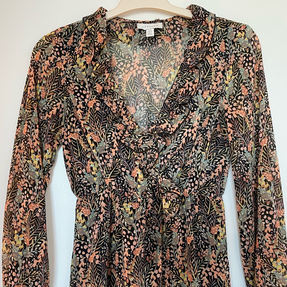 Topshop Ruffle Forest Minidress - Picture 5 of 9